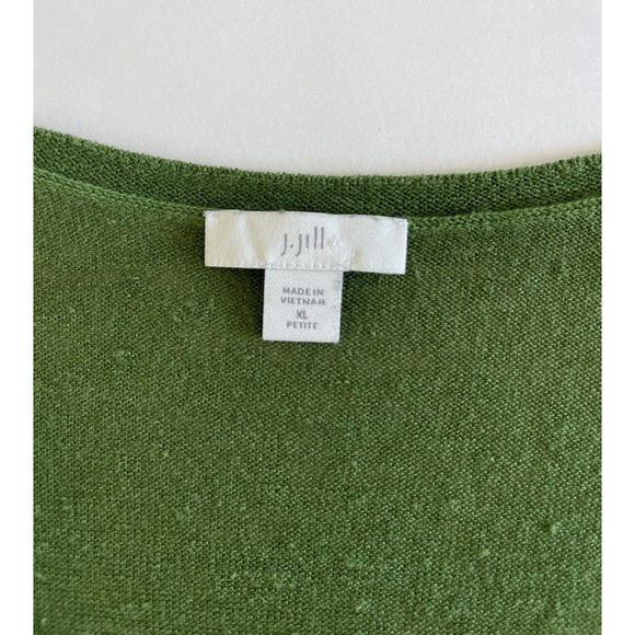 J. Jill Linen Tunic Dress Womens Size XL Petite Green Knit Lagenlook Coastal - Picture 4 of 8
